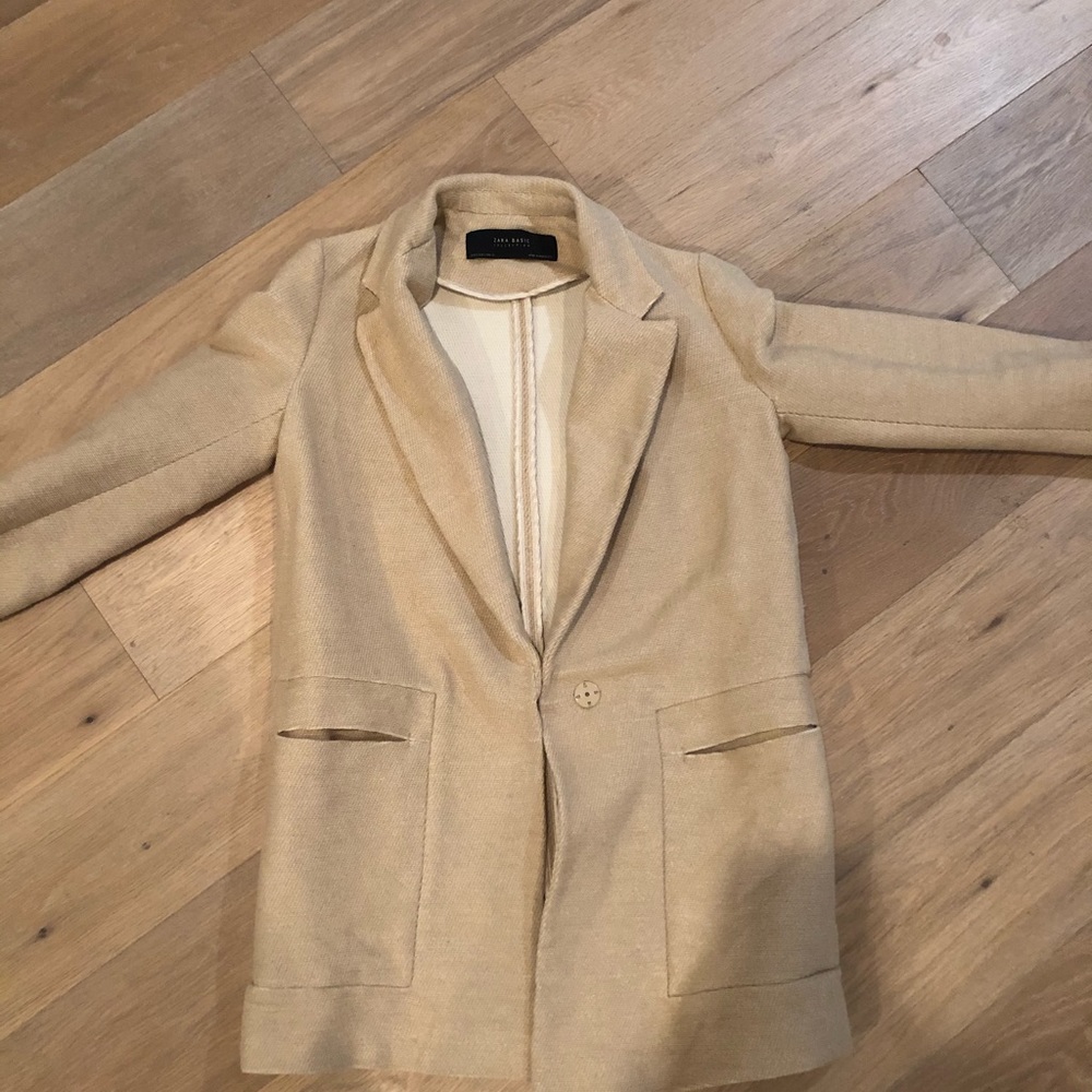 Zara Basic Collection Hemp Beige Coat - image 6